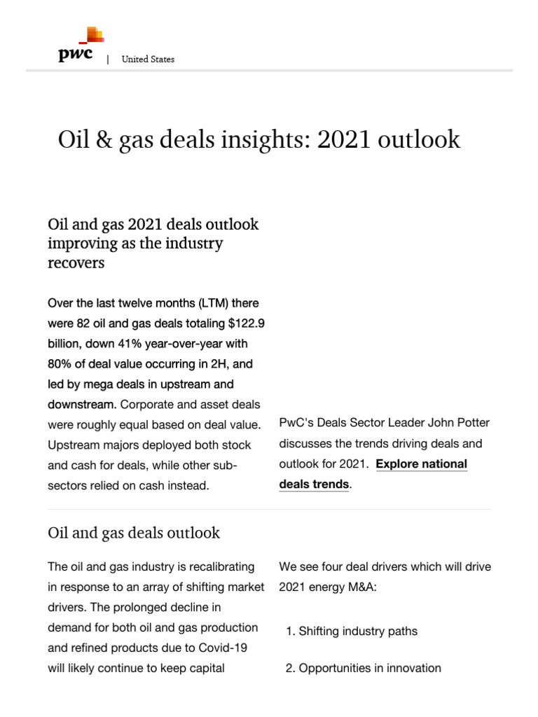 Oil and gas deals insights_ PwC copy | PDF
