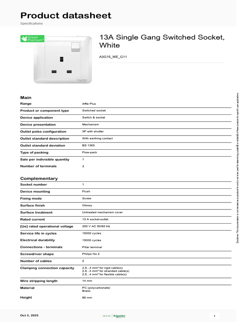 Affle A3G15 WE G11 | PDF | Electrical Connector | Ac Power Plugs And ...