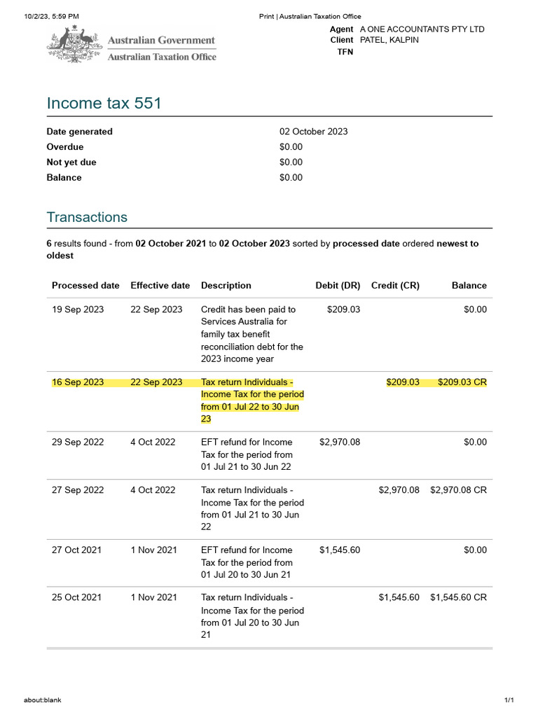 Kalpin Patel - Account Transactions | PDF | Taxes | Government