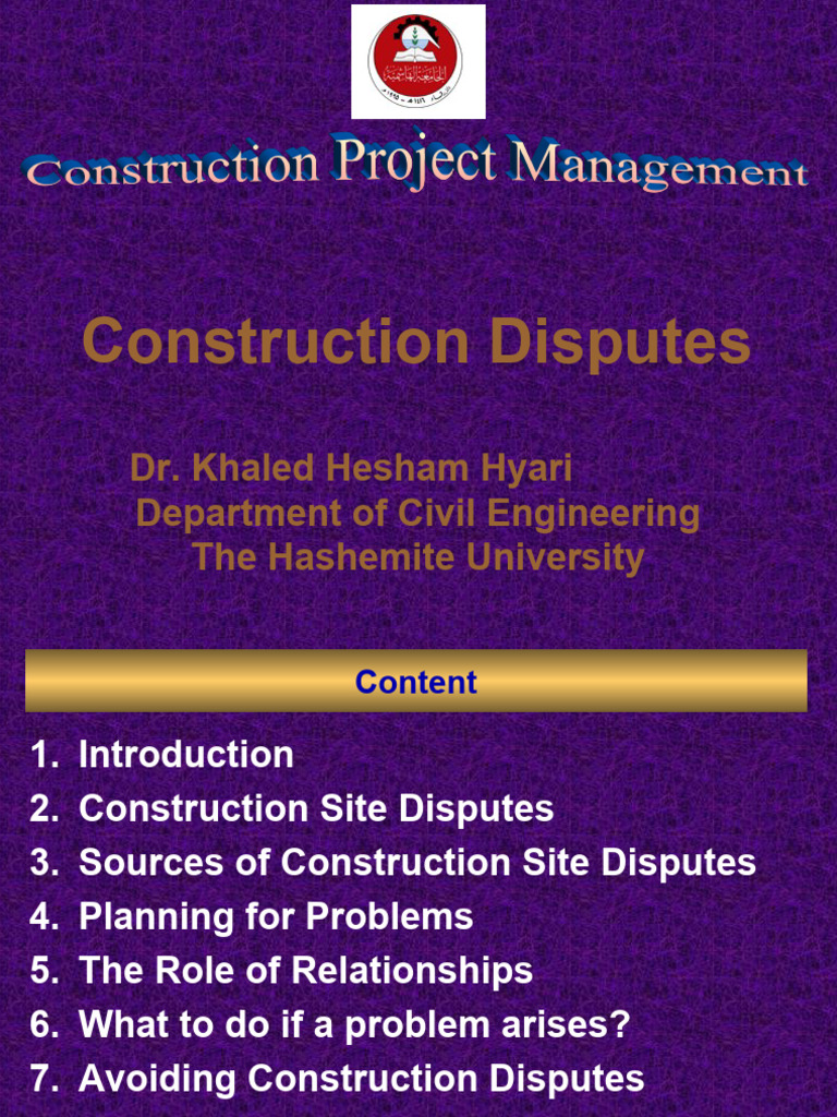 Construction Disputes Pdf