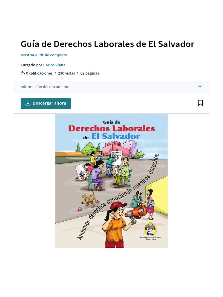 Guía de Derechos Laborales de El Salvador - PDF | PDF
