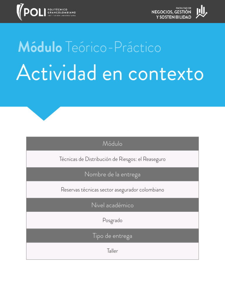 Actividad Semana 2 Reaseguro | PDF | Finanzas y dinero