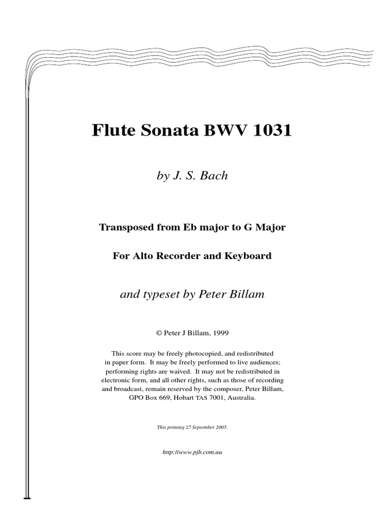 Bwv 1031 pdf recorder musical instrument johann sebastian bach