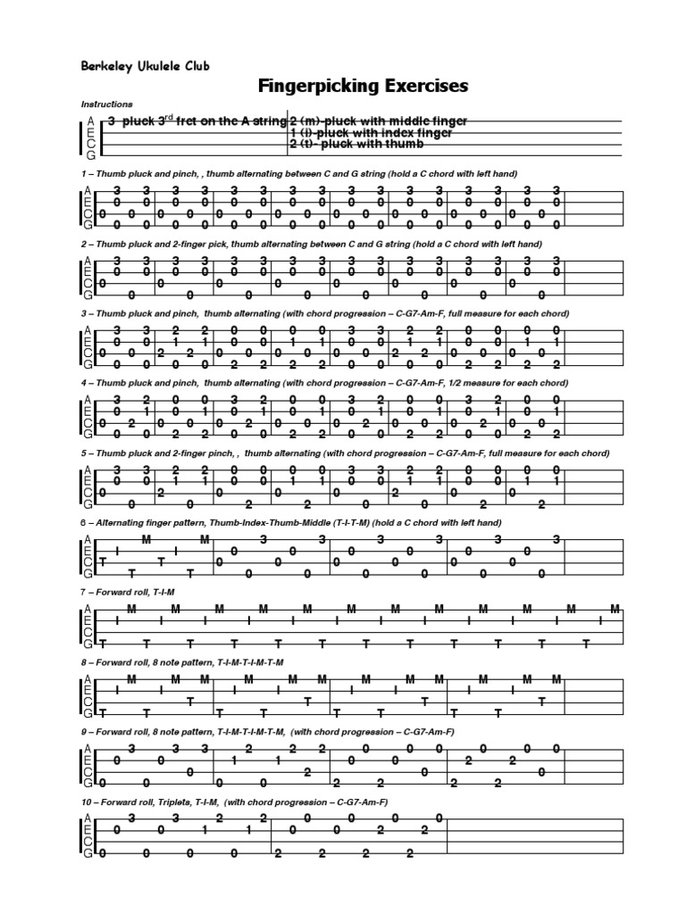 Finger Picking Exercises