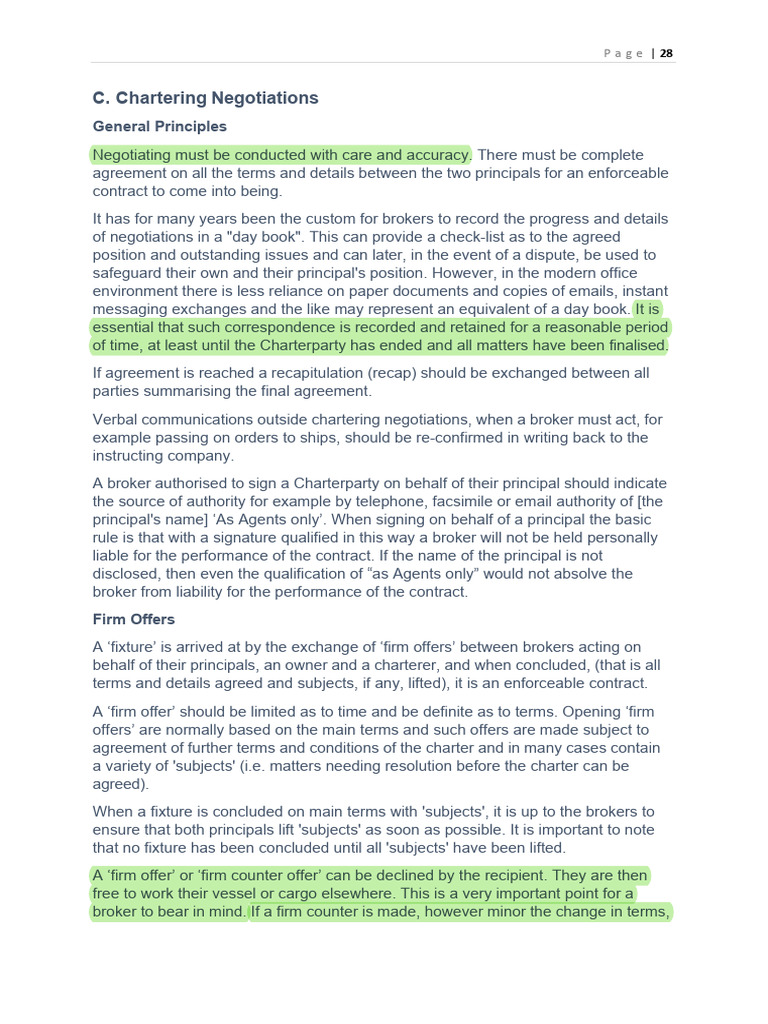 Chartering Negotiations and Baltic Code | PDF | Cargo | Justice