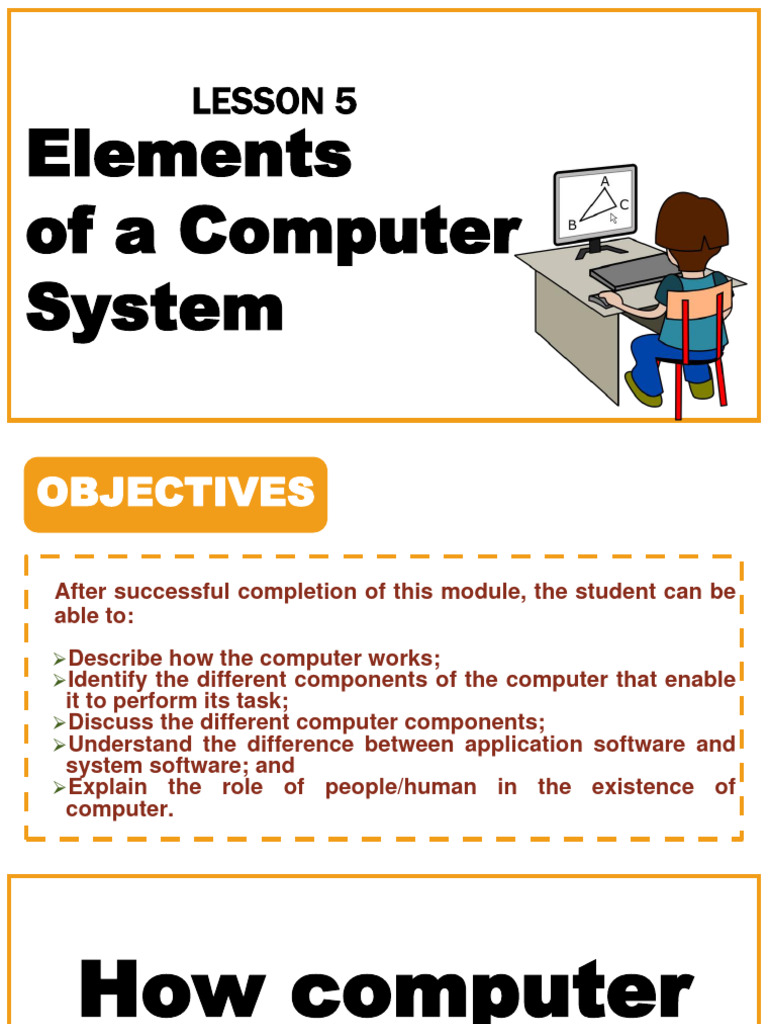 Lesson 5 Elements of A Computer System | PDF