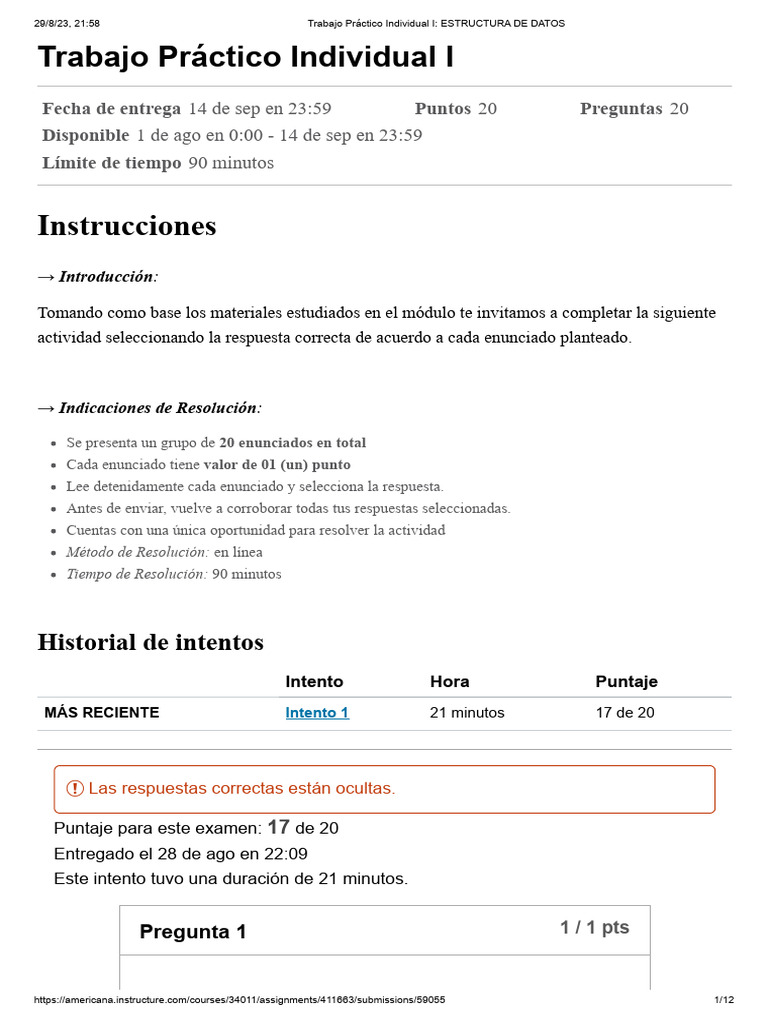 Trabajo Práctico Individual I | PDF