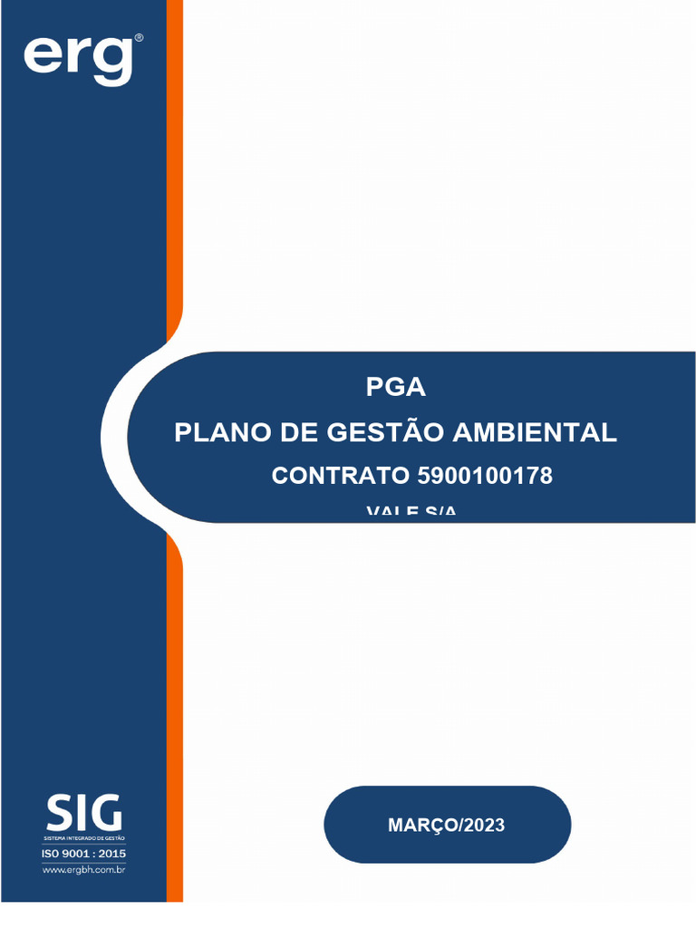 Plano de Gestão Ambiental - PGA ERG | PDF | Desperdício | Medicina  Veterinária