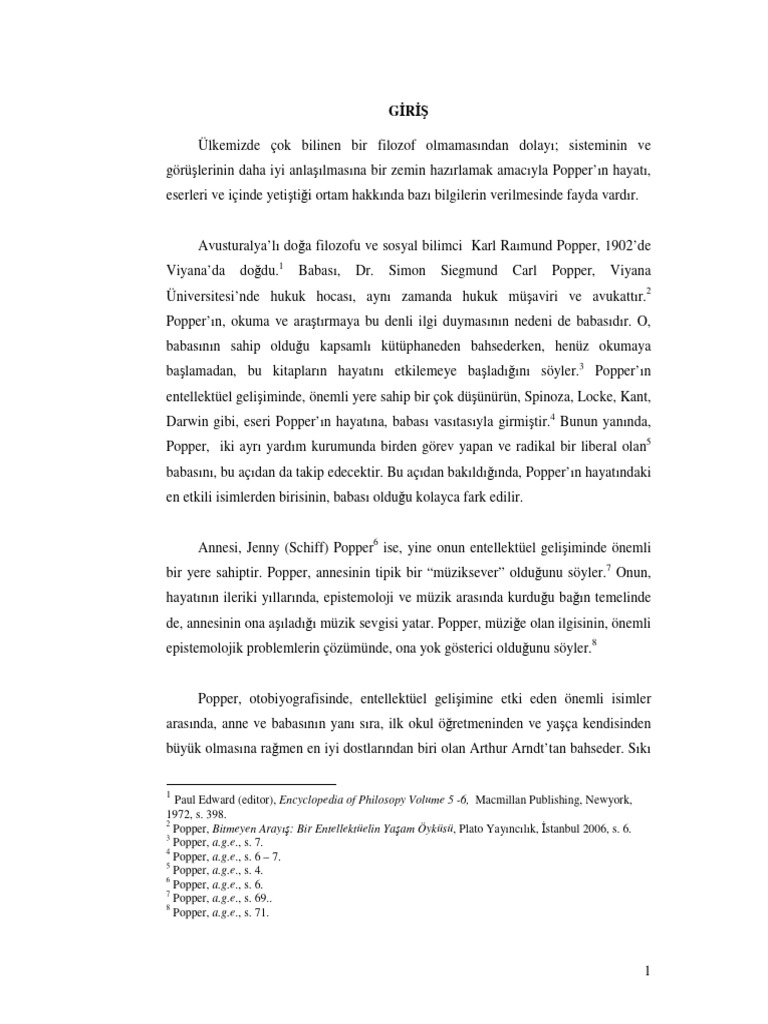Karl Popper'ın Bilim Anlayışı | PDF