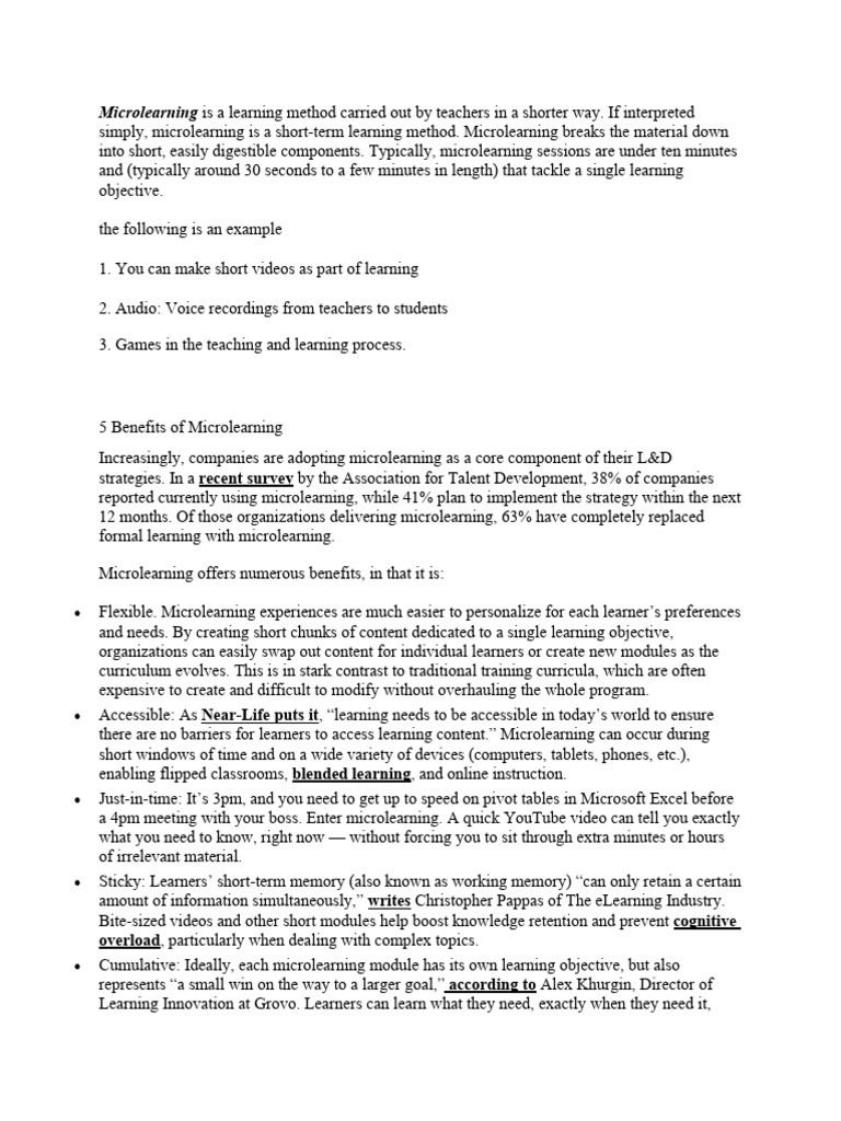 Micro Learning | PDF