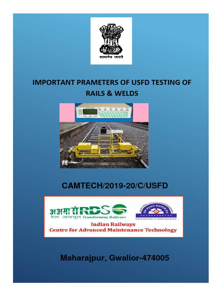 Pocket Book on Important Parameters of USFD Testing of Rails & Welds | PDF