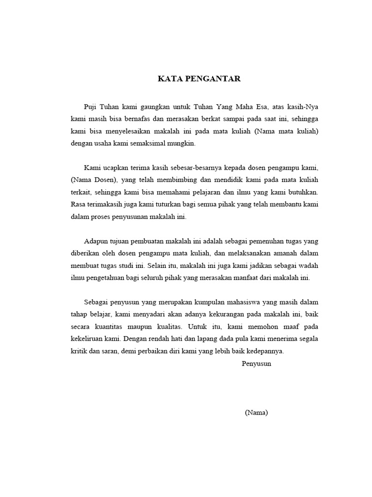 Template Kata Pengantar (KELOMPOK) PDF