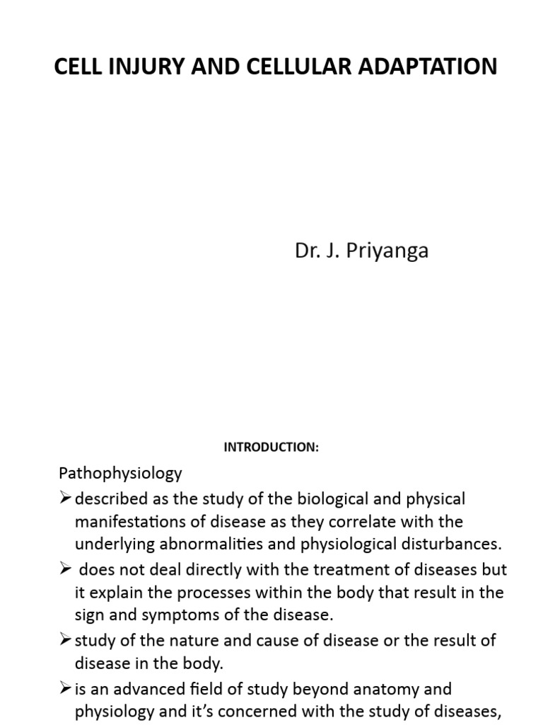 Cell Injury and Adaptation Mechanisms | PDF | Self-Improvement