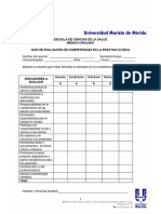 Guía de Evaluacion de Competencias en La Práctica Clínica y Registro de Actividades