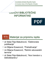 Osnovi Bibliotečke Informatike Prezentacija