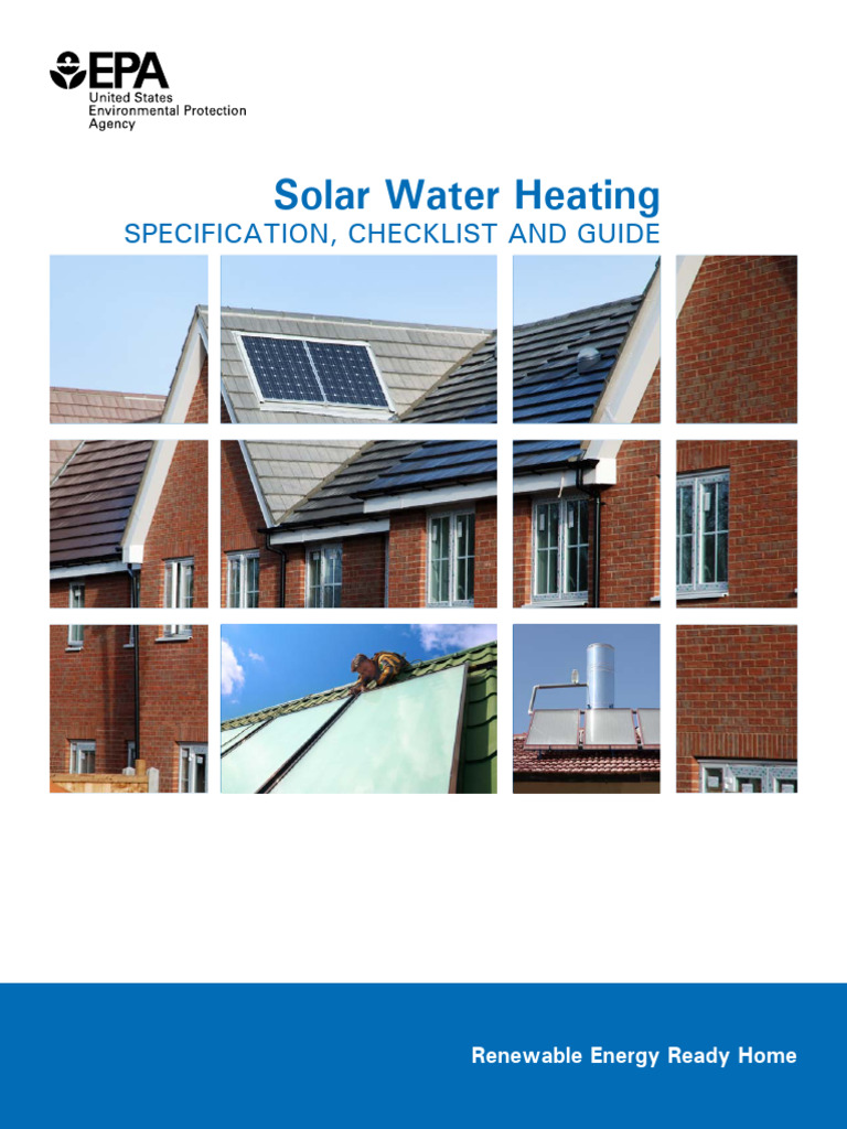 Solar Water Heating Specification Checklist and Guide | PDF