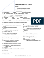 Simple Past or Present Perfect - Test - Answers