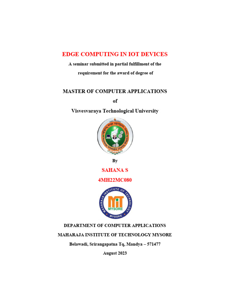 Edge Computing in IoT Devices Report | PDF