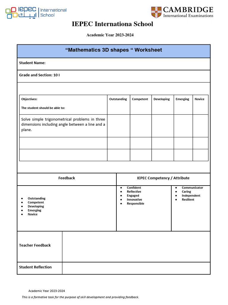 3d Shapes Worksheet | PDF