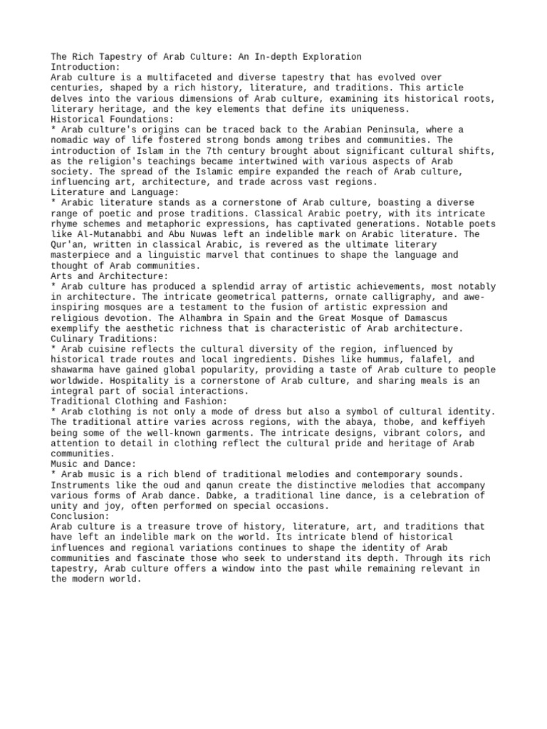 The Rich Tapestry of Arab Culture An InDepth Exploration PDF(01)