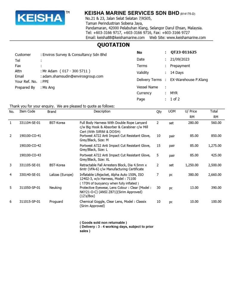 Quotation (PPE) (Revised) PDF