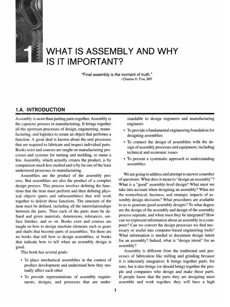 What Is Assembly and Why Is It Important PDF