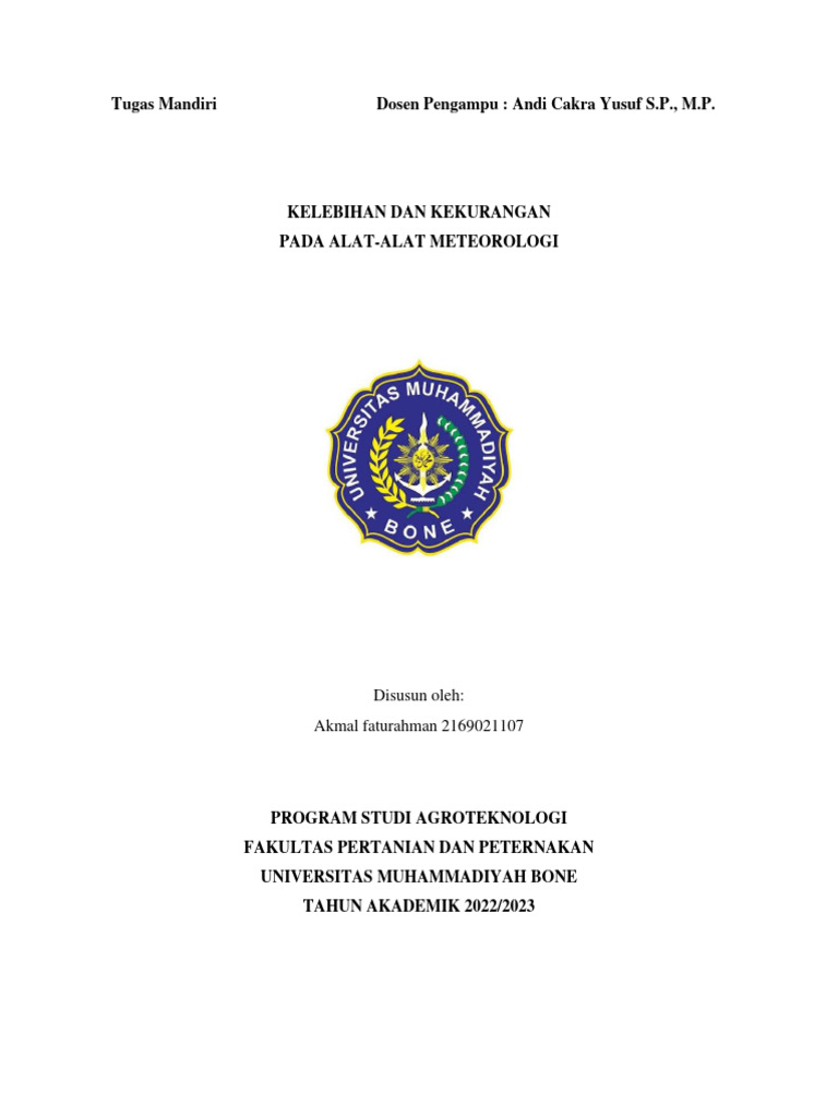 Alat-Alat Klimatologi - Materi Agroklimatologi | PDF