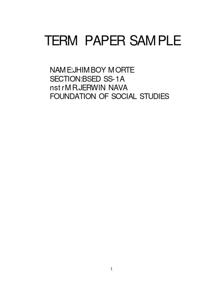 term paper sample pdf