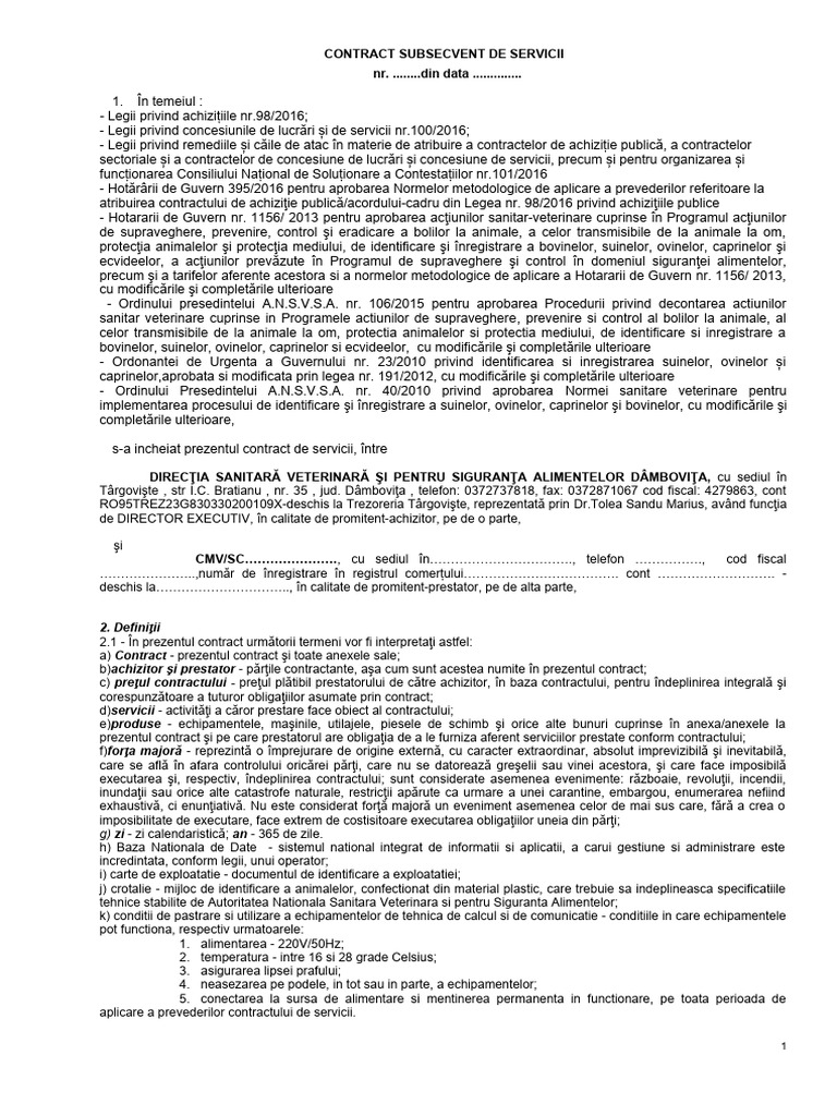 Model Contract Subsecvent | PDF