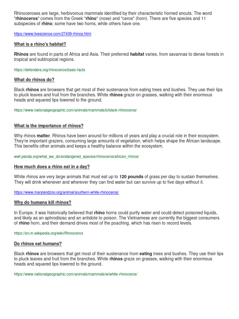 (PROJECT) RHINO Rhinoceroses Are Large Google PDF Rhinoceros