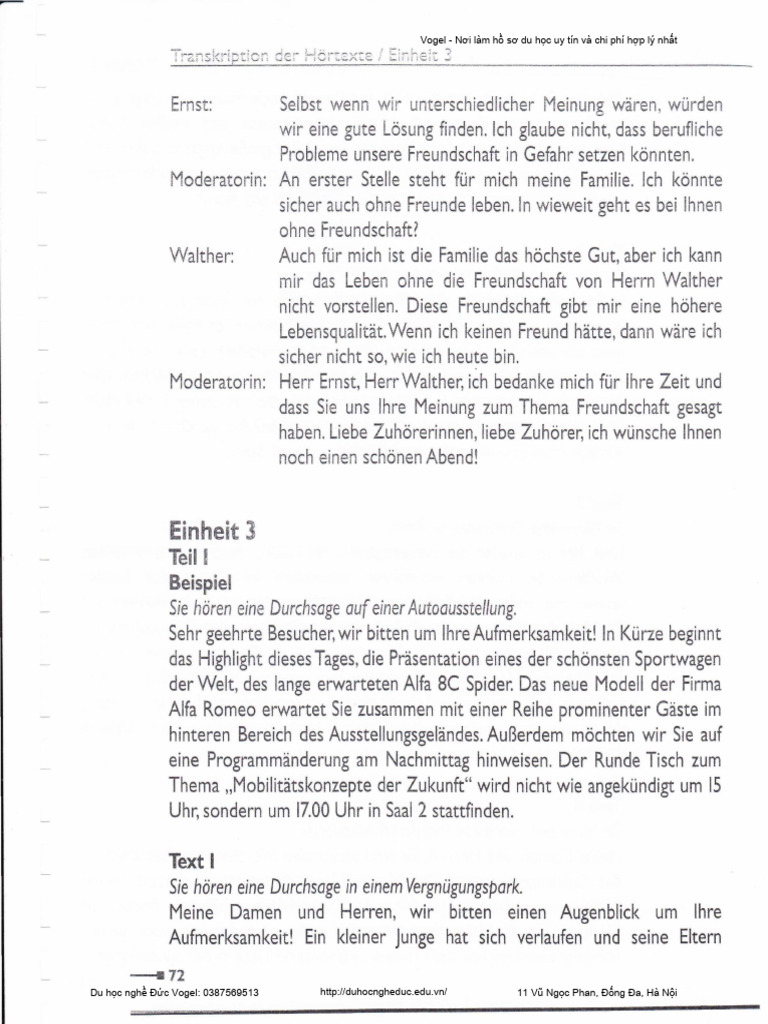 Module B1 Transkriptionen Einheit 3 | PDF