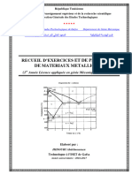 Recueil d Exercices Et de Problemes de Materiaux Metalliques