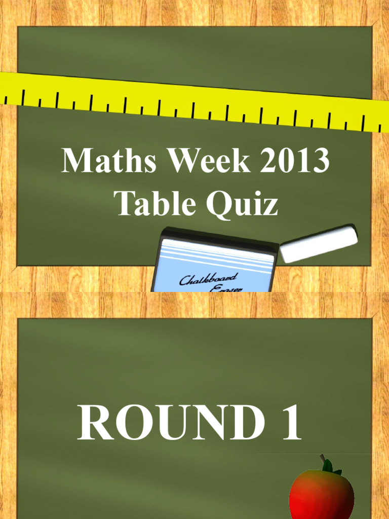 Maths Week 2013 Quiz Questions | PDF | Mathematics | Elementary Mathematics