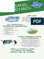 Infografía Beige y Verde Con Ilustración Sobre Problemas Medioambientales en España