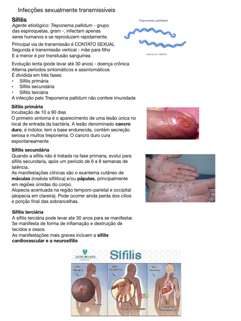 Sífilis: Sintomas, Tratamento e Prevenção | PDF | Ciências e Matemática