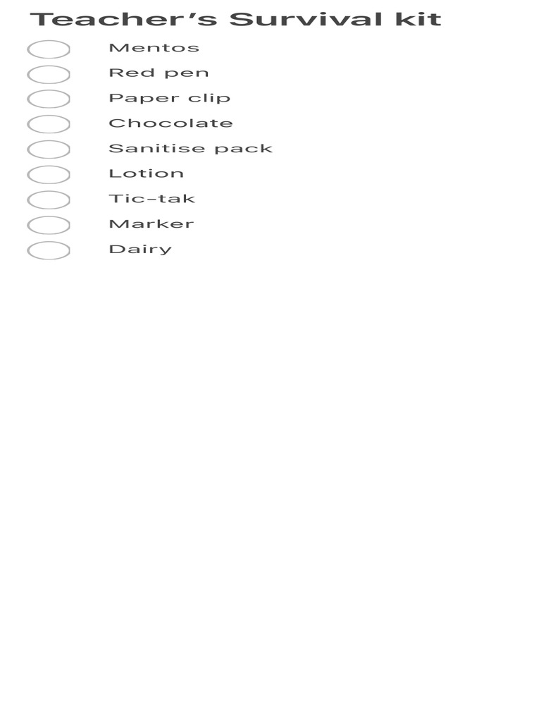 Teacher's Survival Kit PDF