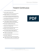 Present Continuous Common Mistakes Freebie