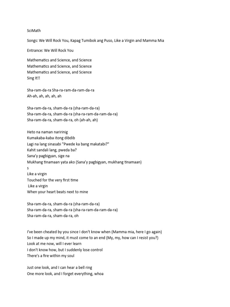 Scimath lyrics pdf