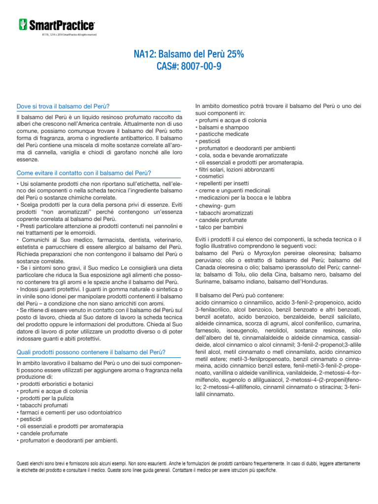 Prodotti Contenenti Balsamo Del Perù Apteni Balsamo Del Perù NA12 | PDF