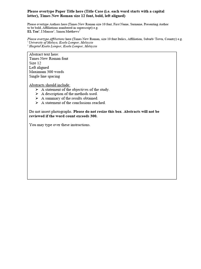 Abstract Template | PDF