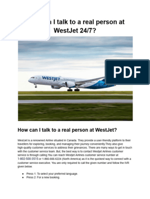 How do I Talk to a Live Person at WestJet Airlines?
