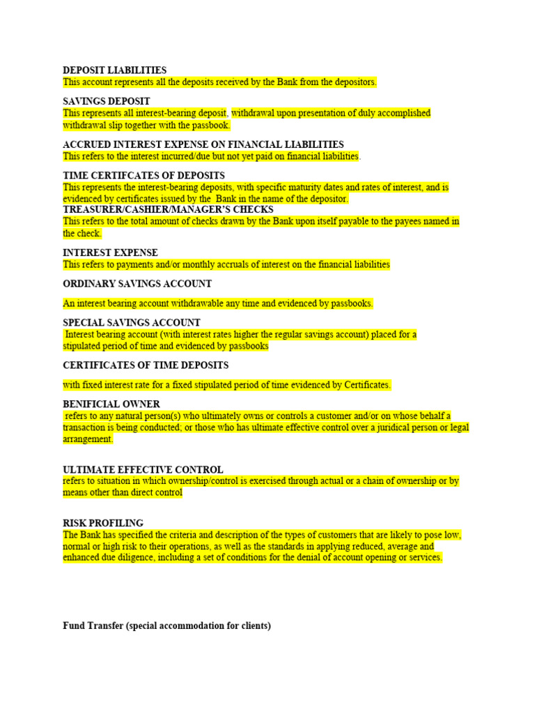 Deposit Liabilities PDF Deposit Account Identity Document