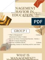 Management Behavior in Education