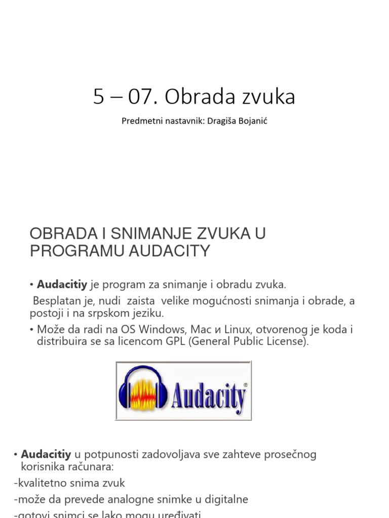 Obrada Zvuka | PDF