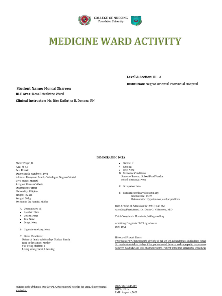 Frontpage Sha Medical Ward | PDF