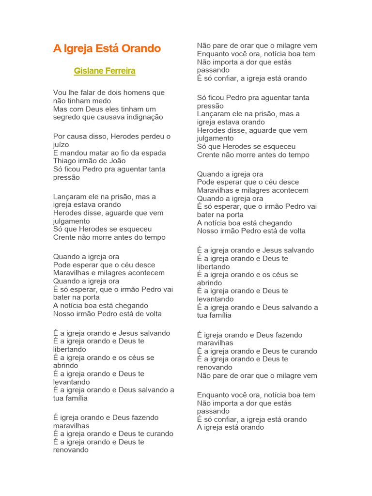 A Igreja Está Orando | PDF | São Pedro | Oração