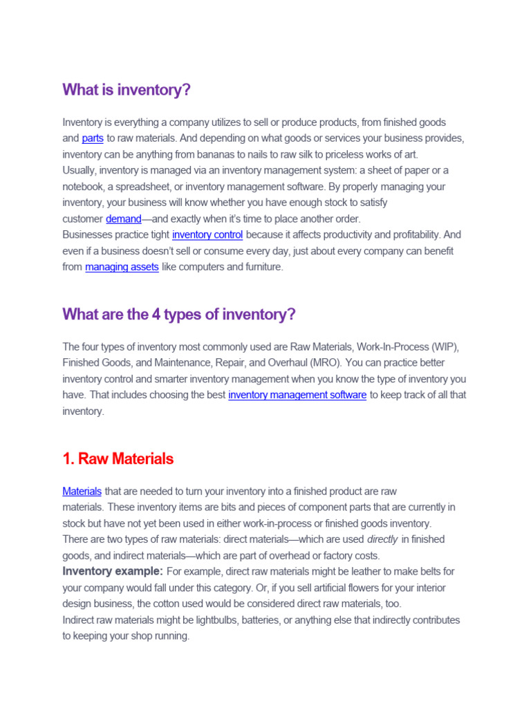 Understanding Inventory Types and Management | PDF | Inventory | Radio ...