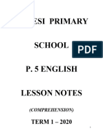 P.5 Eng Comprehension Lesson Notes TM 1 2020