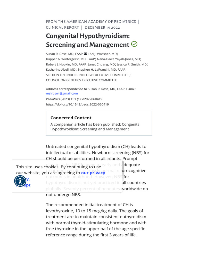 CONGENITAL HYPOTHYROIDISM GUIDELINES PDF visual data 4