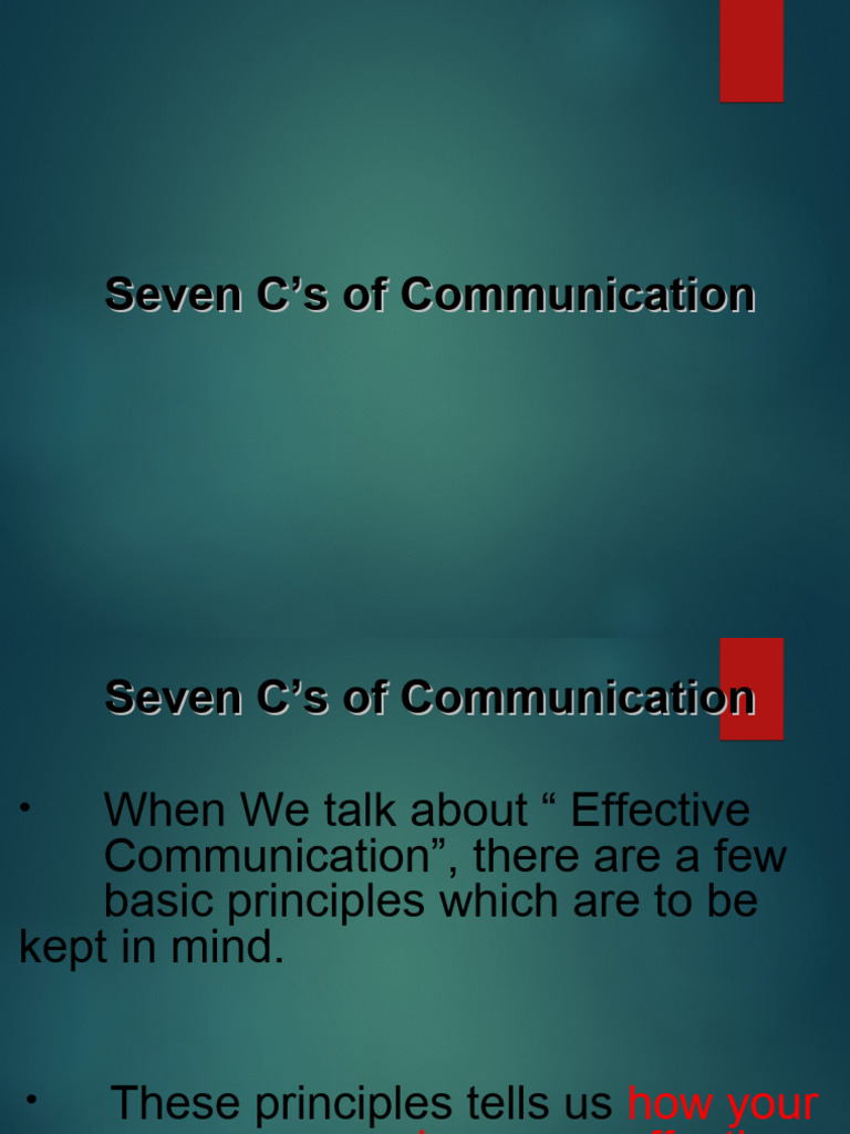 Seven Cs of Comm | PDF | Communication | Information